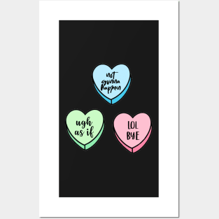Valentine’s Day Candy Conversation Hearts Sassy Posters and Art